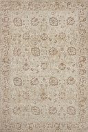 A power-loomed polyester area rug in warm natural and salmon tones with traditional motifs, the Percival PCV-04 Natural / Salmon Area Rug grounds your room beautifully