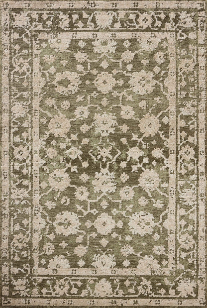 The Percival PCV-06 Moss / Natural Area Rug brings lush moss and warm natural character and traditional flair to your home in a power-loomed polyester area rug