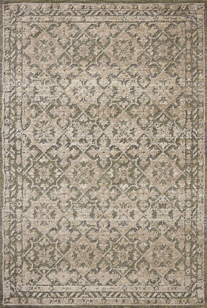 Finished in calming sage and grounding stone tones with traditional styling, the Percival PCV-07 Sage / Stone Area Rug is a power-loomed polyester area rug for modern living