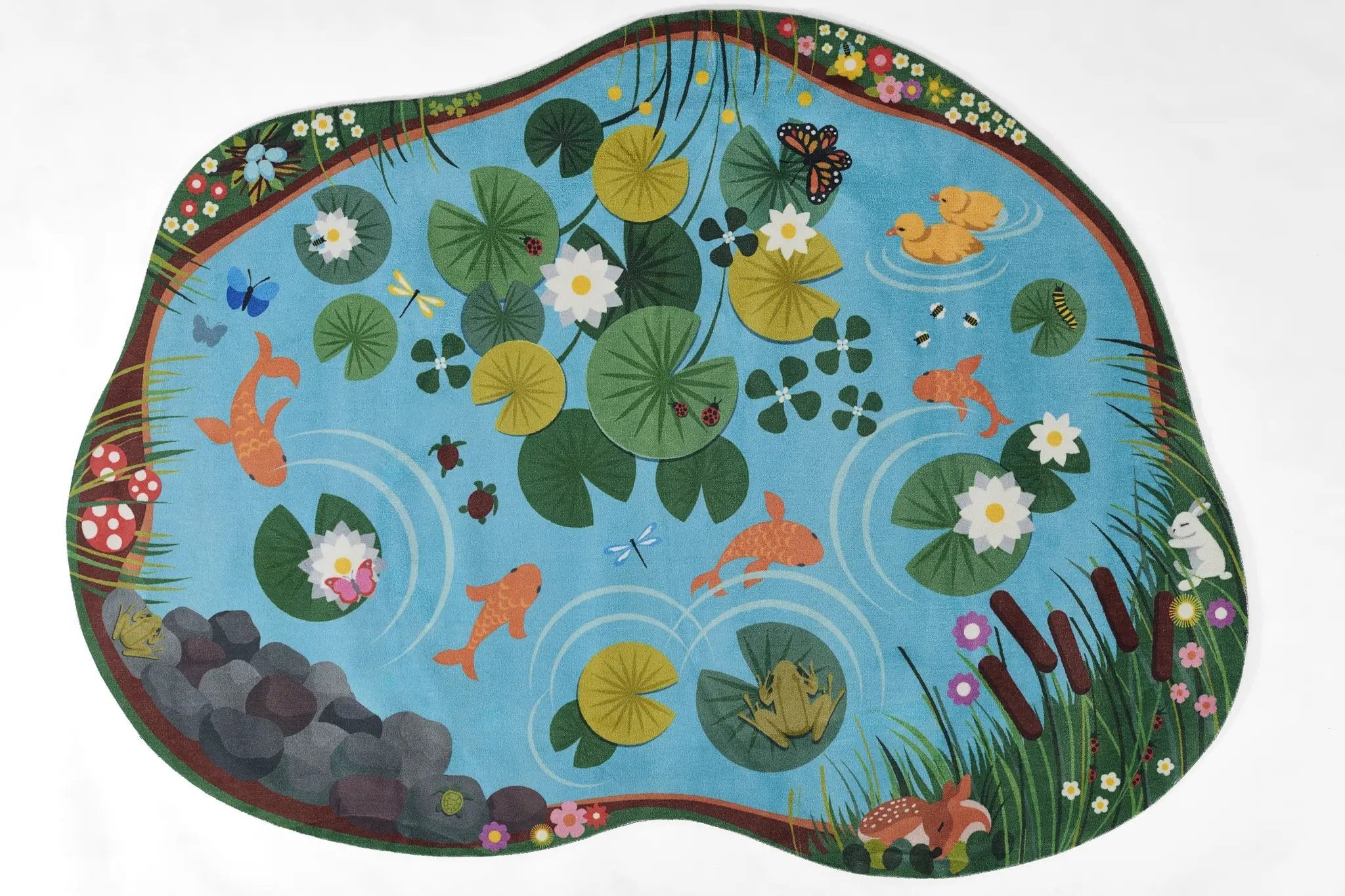 Momeni Playground PLY-1 Pond Blue Area Rug - Rugs Machine Made Rug