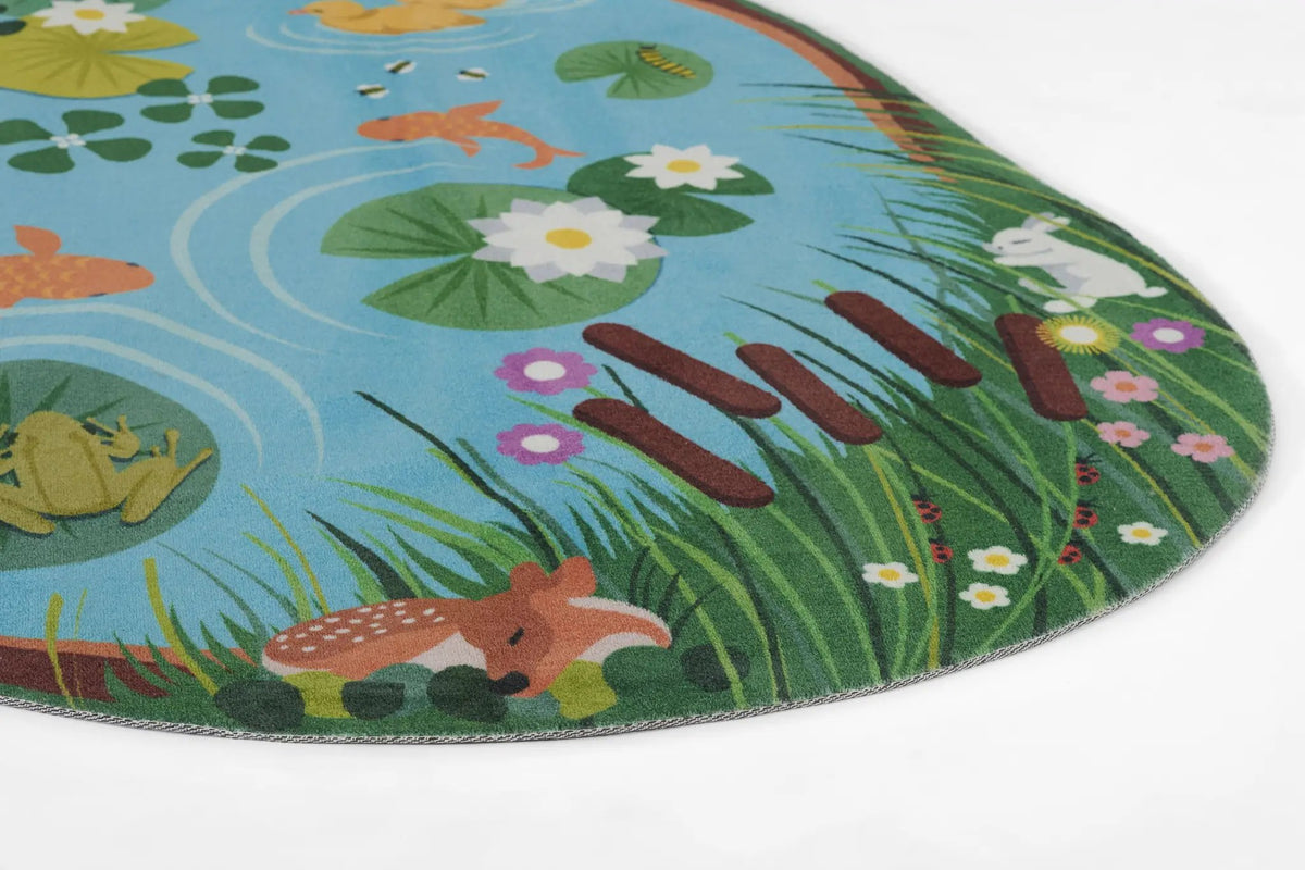 Playground PLY-1 Pond Blue Area Rug by Momeni