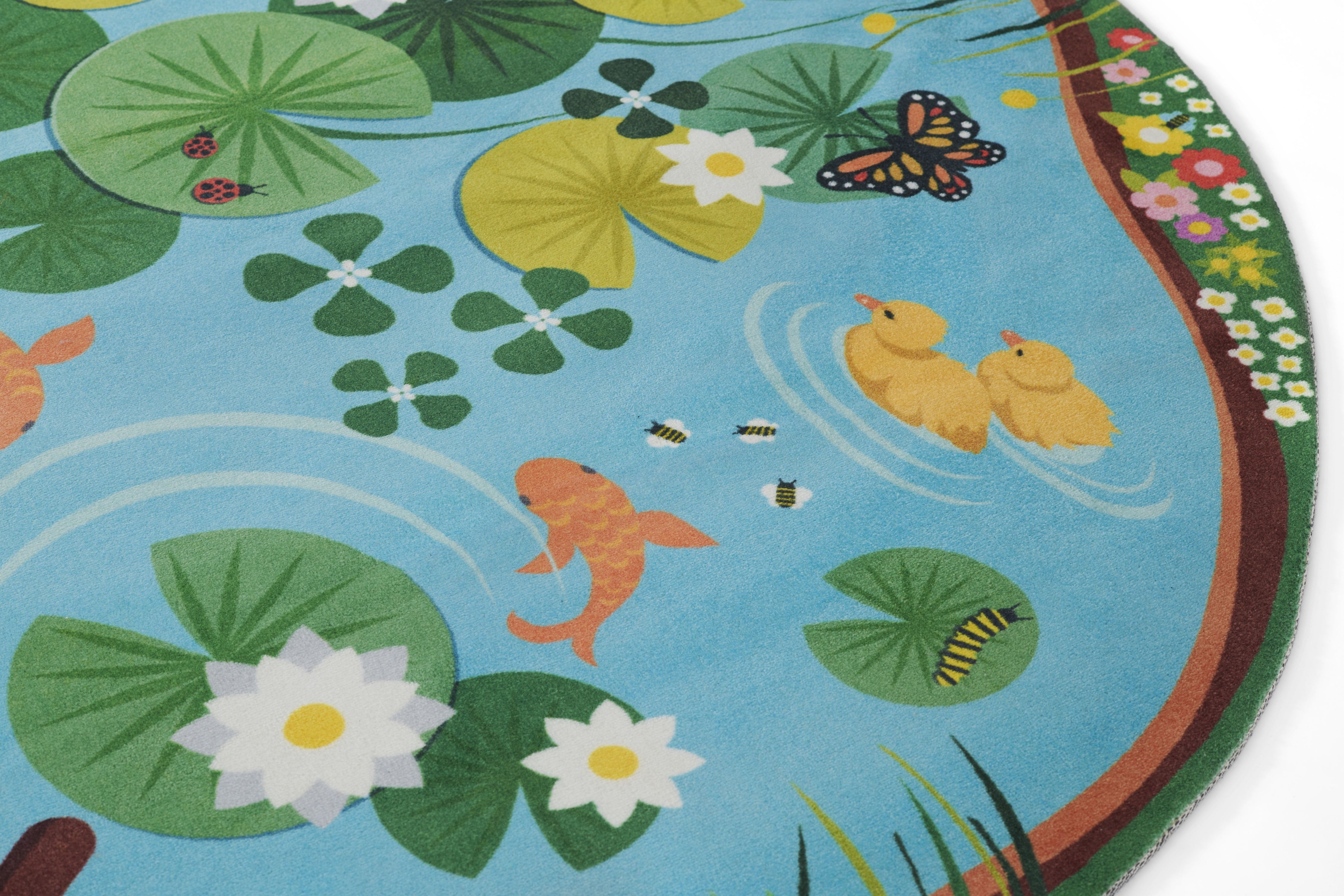 Momeni Playground PLY-1 Pond Blue Kid Rug