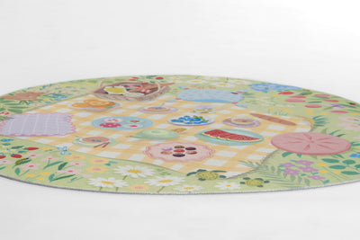 Momeni Playground PLY-2 Tea Party Green Kid Rug
