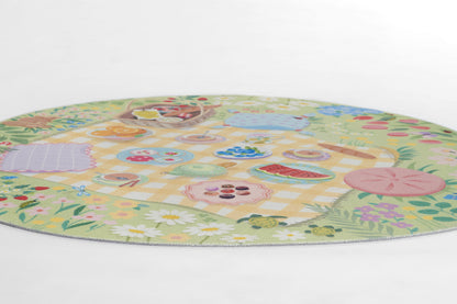 Momeni Playground PLY-2 Tea Party Green Kid Rug