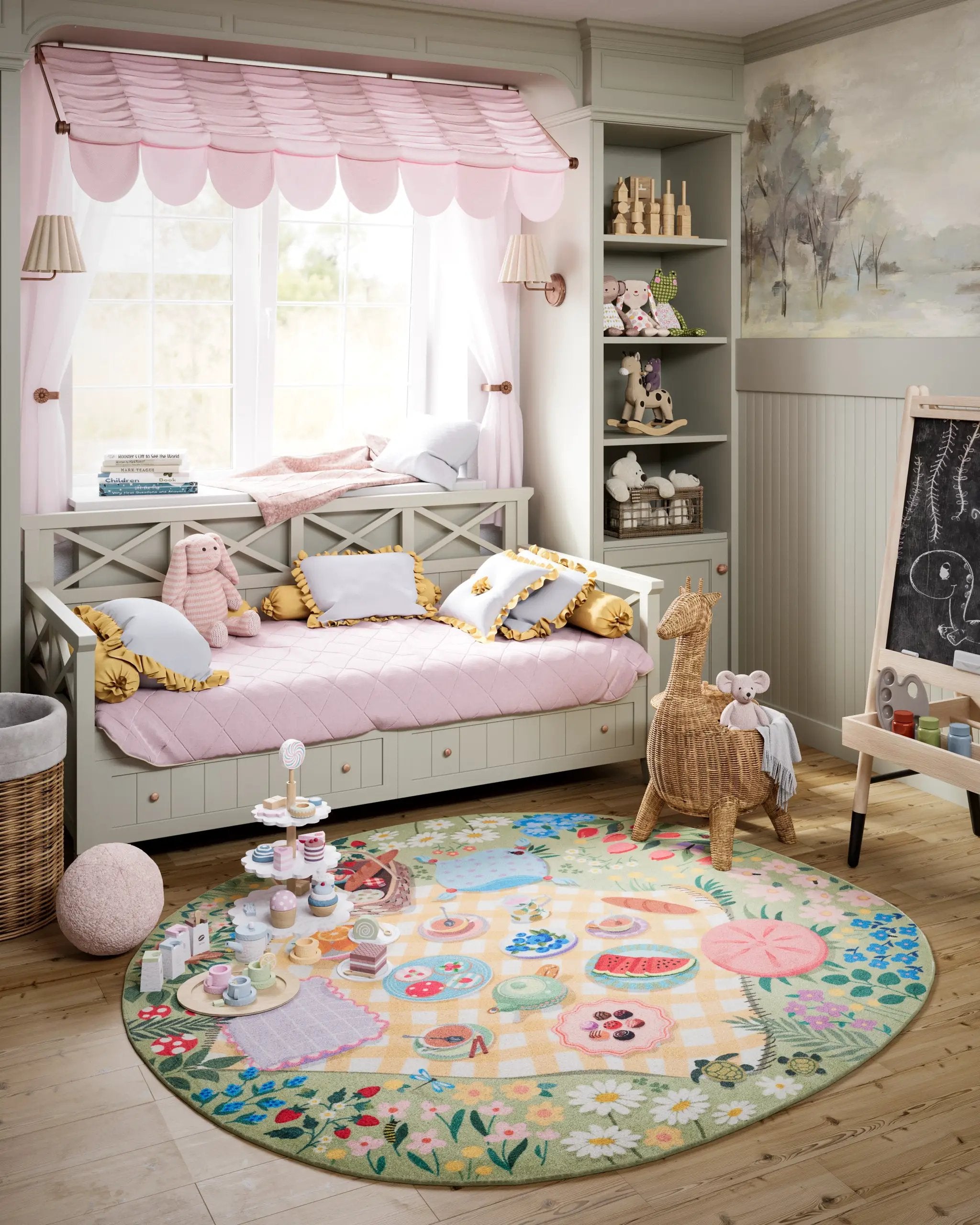 Playground PLY-2 Tea Party Green Area Rug by Momeni