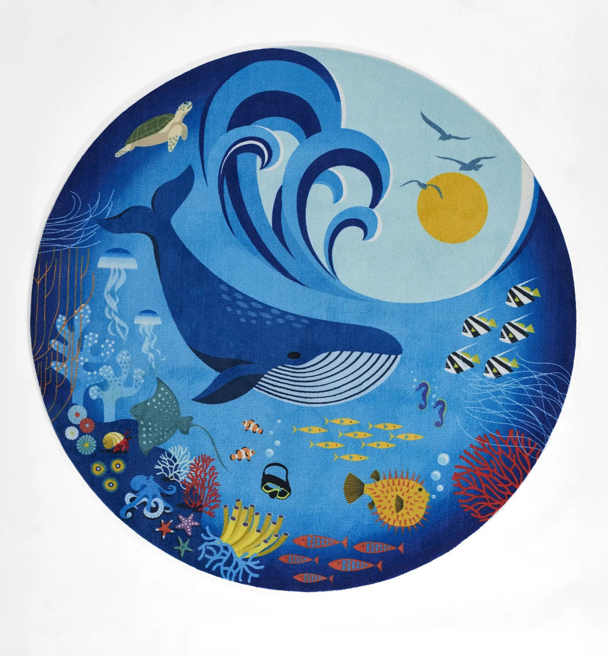 Momeni Playground PLY-3 Ocean Blue Area Rug - Rugs Machine Made Rug