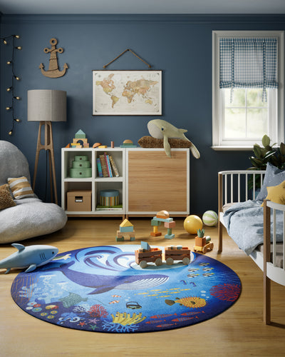 Momeni Playground PLY-3 Ocean Blue Kid Rug
