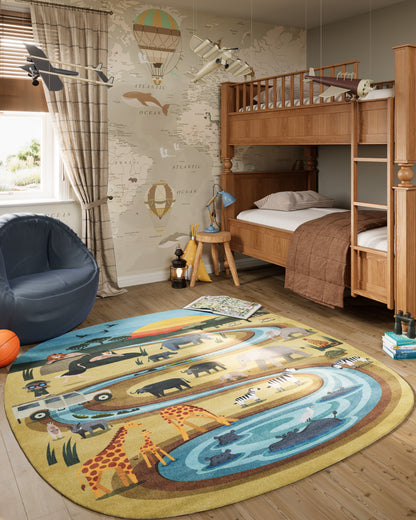 Momeni Playground PLY-5 Safari Multicolor Kid Rug
