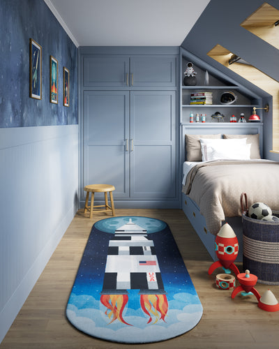 Momeni Playground PLY-6 Rocket Blue Kid Rug