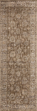 Layered in grounded bark and refined ivory hues with vintage patterns, the Priscilla PRL-01 Bark / Ivory Area Rug is a power-loomed 100% polyester area rug perfect for any setting