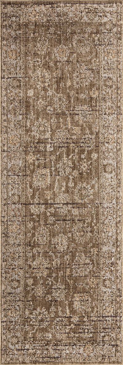 Layered in grounded bark and refined ivory hues with vintage patterns, the Priscilla PRL-01 Bark / Ivory Area Rug is a power-loomed 100% polyester area rug perfect for any setting