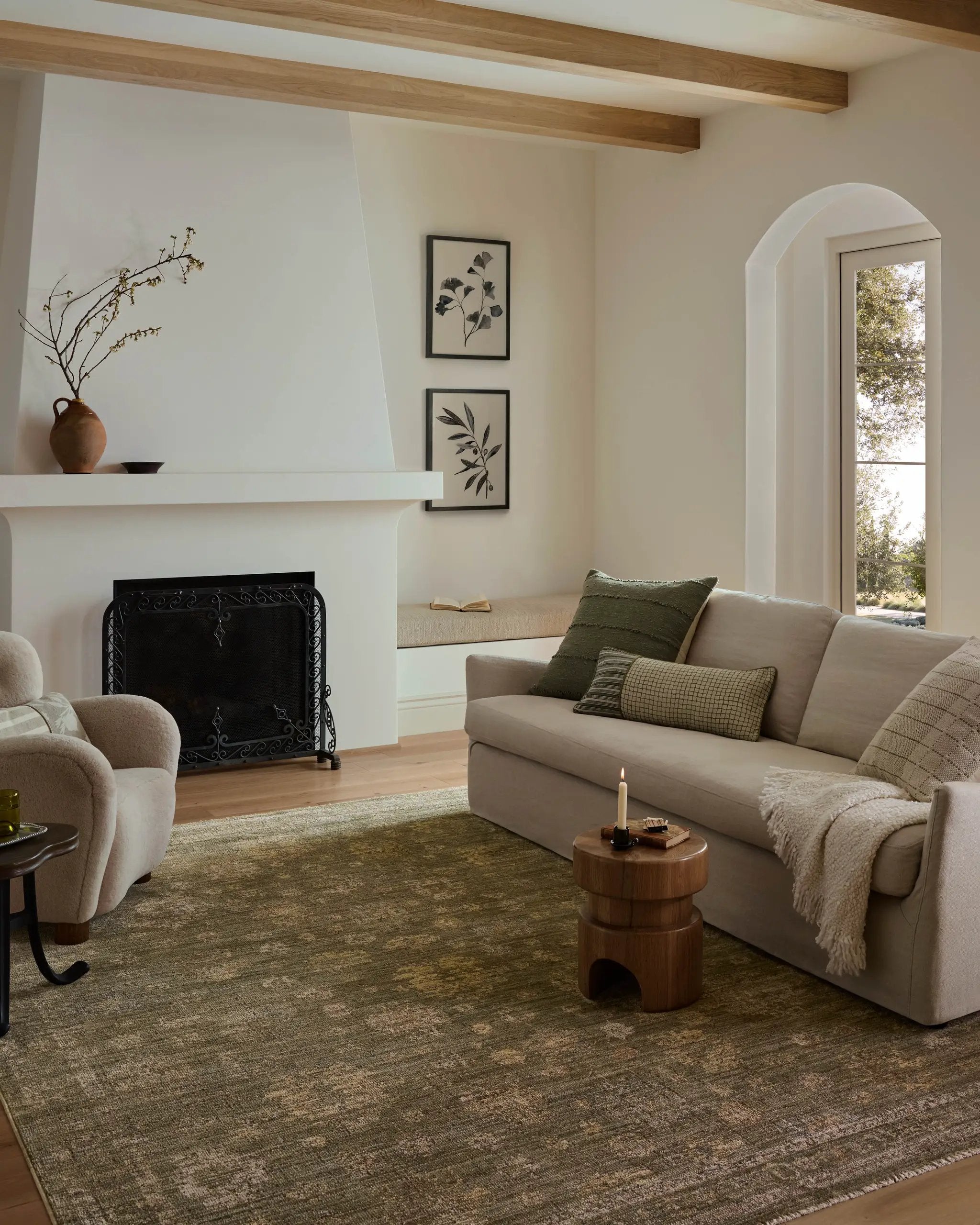 Priscilla PRL-02 Olive / Sand Area Rug by Loloi