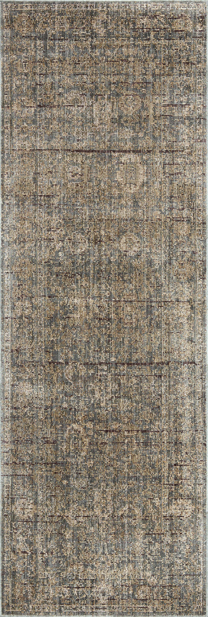 Featuring calming blue and sandy hues and vintage detail, the Priscilla PRL-03 Blue / Sand Area Rug is a power-loomed 100% polyester area rug for any room