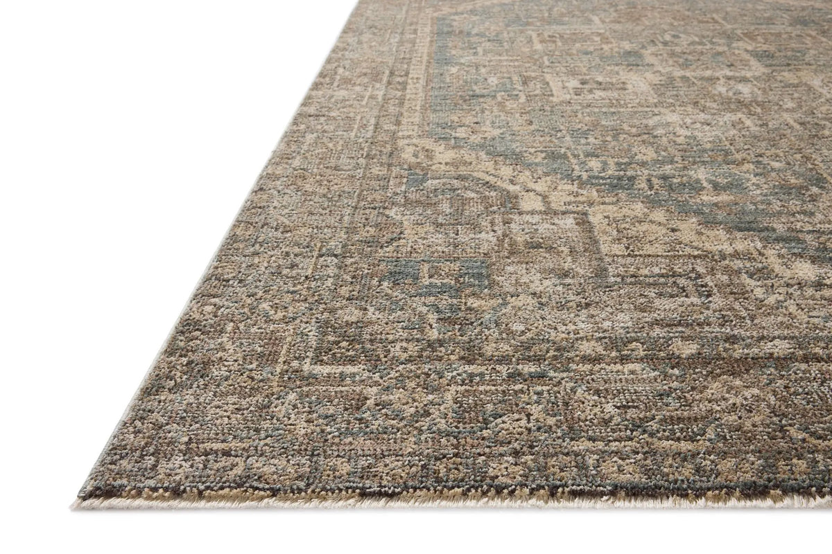 Priscilla PRL-04 Blue / Bark Area Rug by Loloi