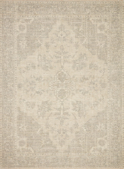  Priya PRY-04 hand-woven Ivory and Grey area rug, subtle tonal patterns, ethically produced in India