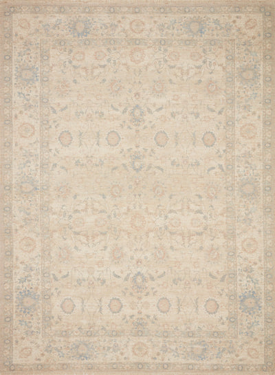  Priya PRY-05 hand-woven Natural and Blue area rug, refined tonal design, GoodWeave certified