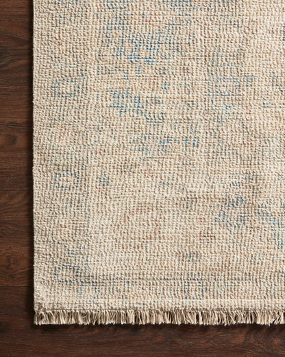  Priya PRY-05 hand-woven Natural and Blue area rug, refined tonal design, GoodWeave certified