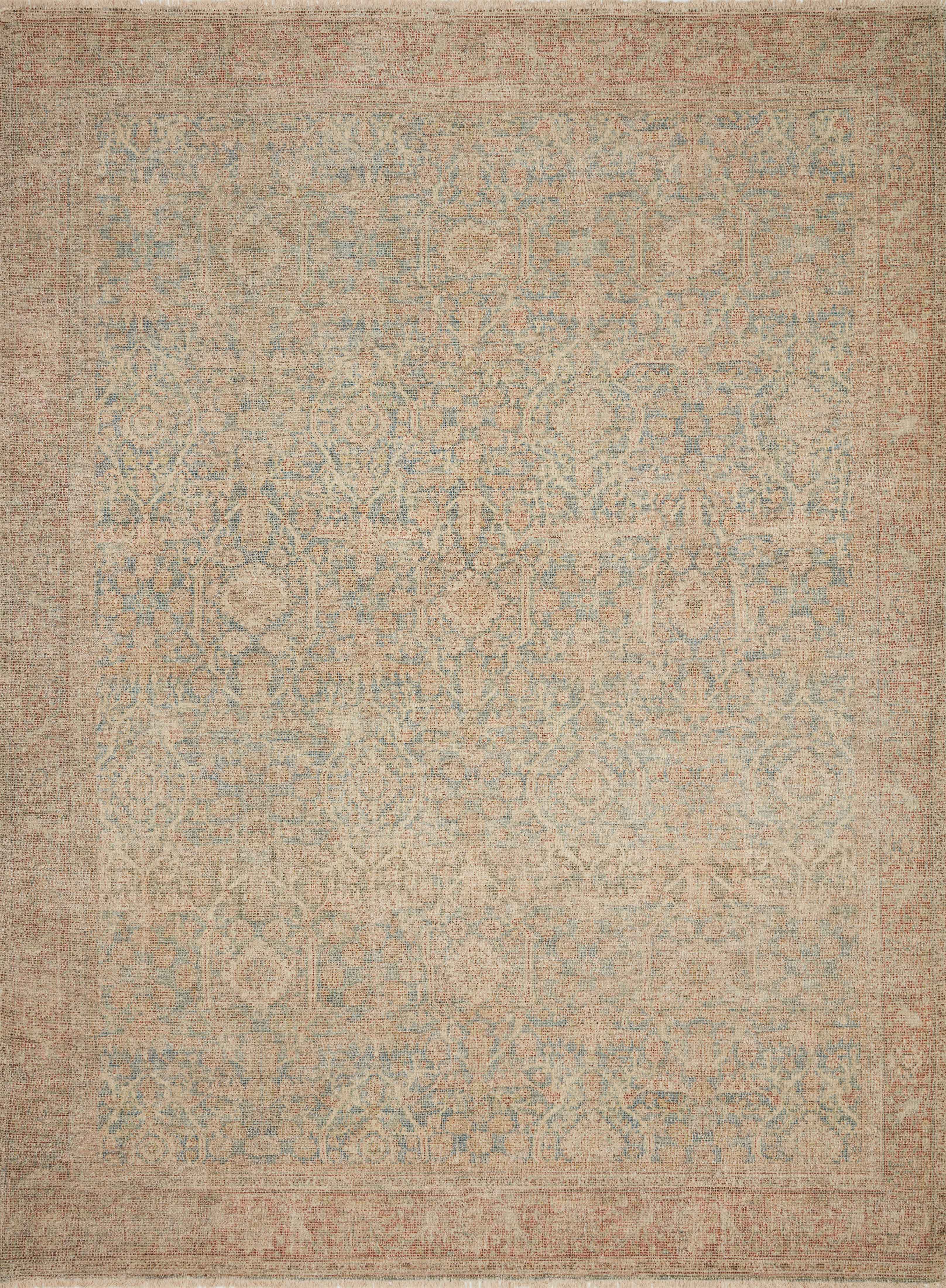  Priya PRY-06 hand-woven Denim and Rust area rug, contemporary tonal patterns, ethically crafted