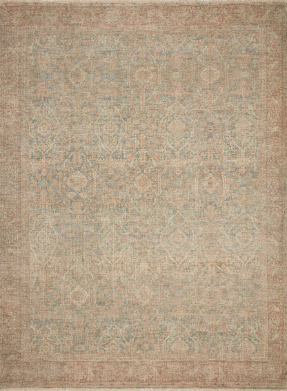  Priya PRY-06 hand-woven Denim and Rust area rug, contemporary tonal patterns, ethically crafted