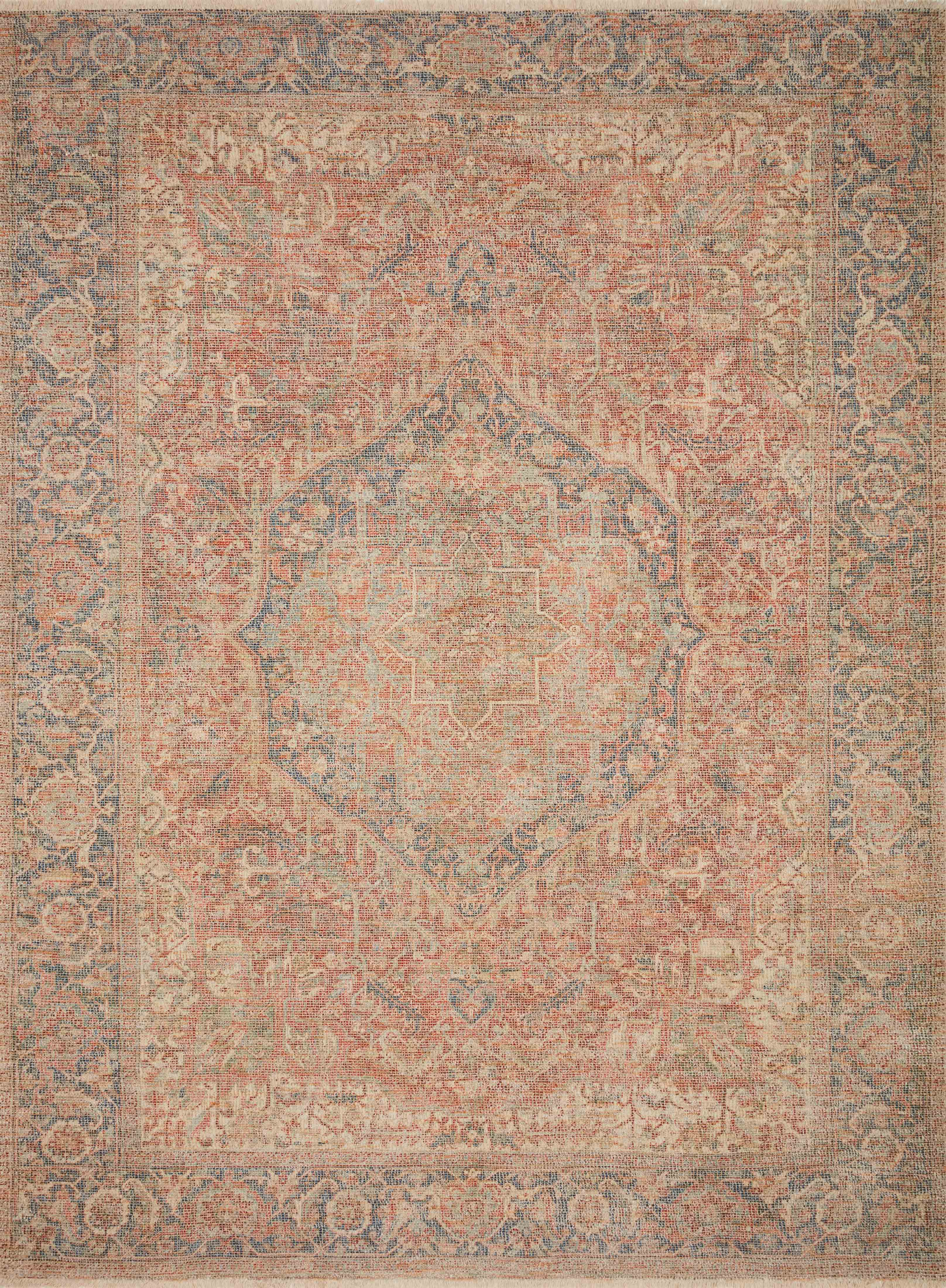  Priya PRY-07 hand-woven Brick and Navy area rug, elegant tonal patterns, GoodWeave certified