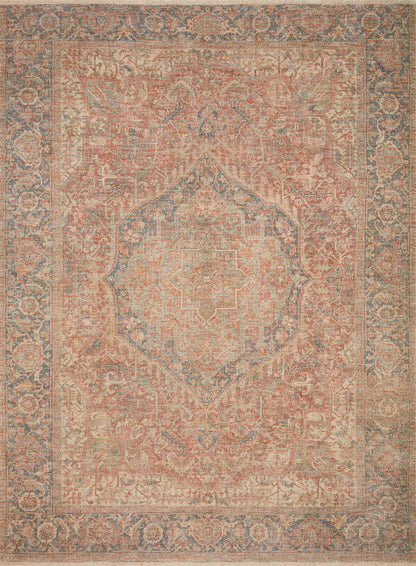  Priya PRY-07 hand-woven Brick and Navy area rug, elegant tonal patterns, GoodWeave certified