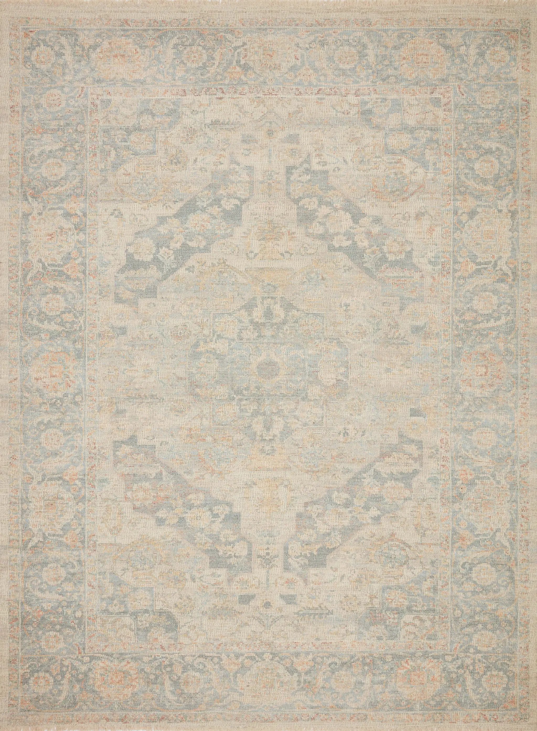 Priya PRY-08 Bone / Bluestone Area Rug by Loloi