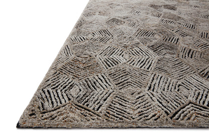 Elegant Prescott PRE-01 Fawn Area Rug with subtle geometric design, high-low texture, handcrafted in India, GoodWeave certified