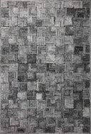 Prescott PRE-03 Silver Area Rug, tone-on-tone geometric design, high-low pile, versatile and GoodWeave certified, made in India