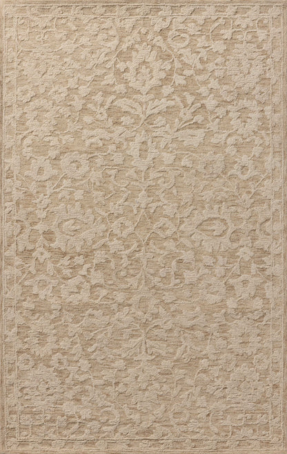 The Prudence PRU-01 Clay / Ivory Area Rug showcases earthy clay and refined ivory tones in a hand-tufted wool and cotton area rug with floral style