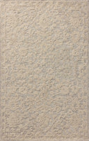 A hand-tufted wool and cotton area rug with floral flair in soft misty and refined ivory tones, the Prudence PRU-01 Mist / Ivory Area Rug anchors any room