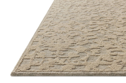 The Prudence PRU-01 Sage / Ivory Area Rug pairs calming sage and refined ivory tones and floral patterns in a hand-tufted wool and cotton area rug