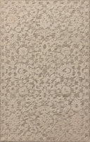 Crafted as a hand-tufted wool and cotton area rug, the Prudence PRU-01 Stone / Ivory Area Rug brings grounding stone and refined ivory warmth and floral character to your space