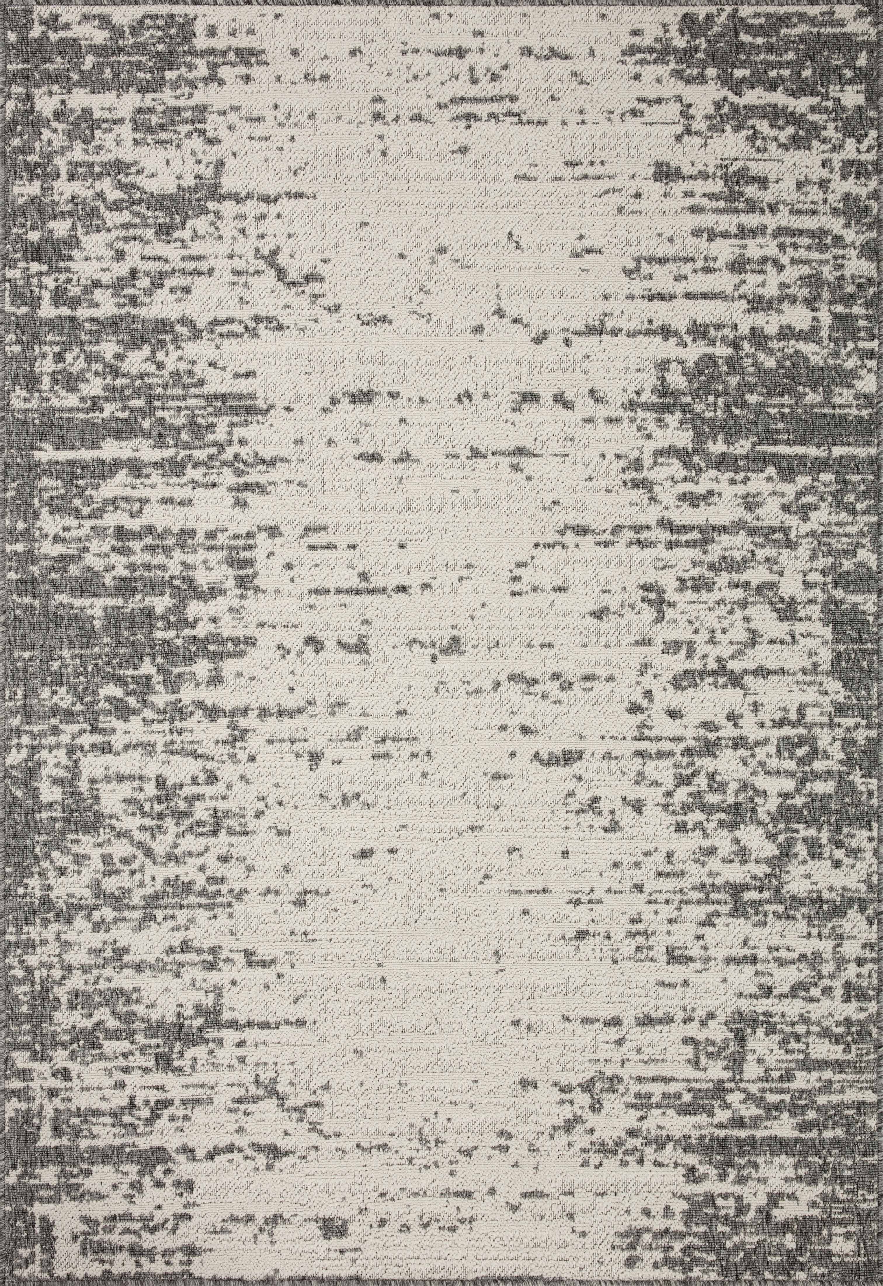  Rainier RAI-01 Ivory and grey contemporary indoor outdoor area rug, power-loomed polypropylene, weather-resistant