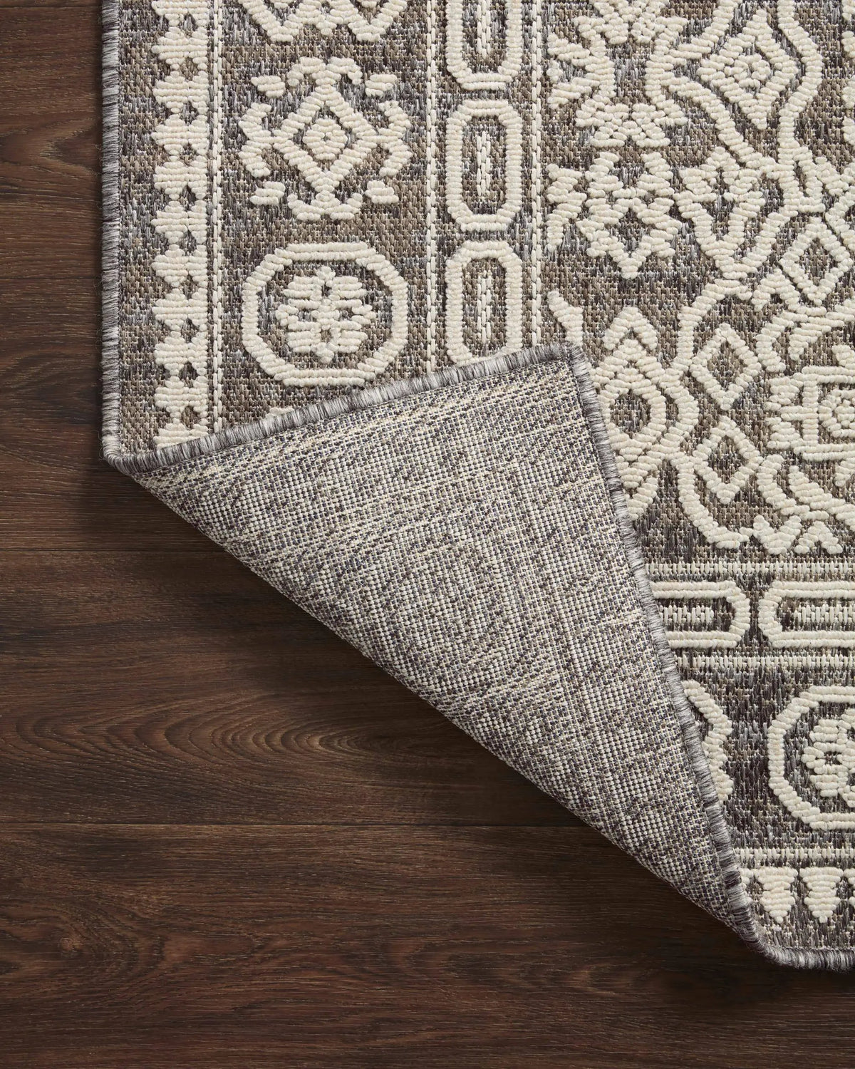 Rainier RAI-02 Pebble / Ivory Area Rug by Loloi