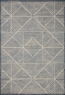  Rainier RAI-03 Denim and ivory contemporary patterned rug, power-loomed, weather-resistant for indoor or outdoor spaces