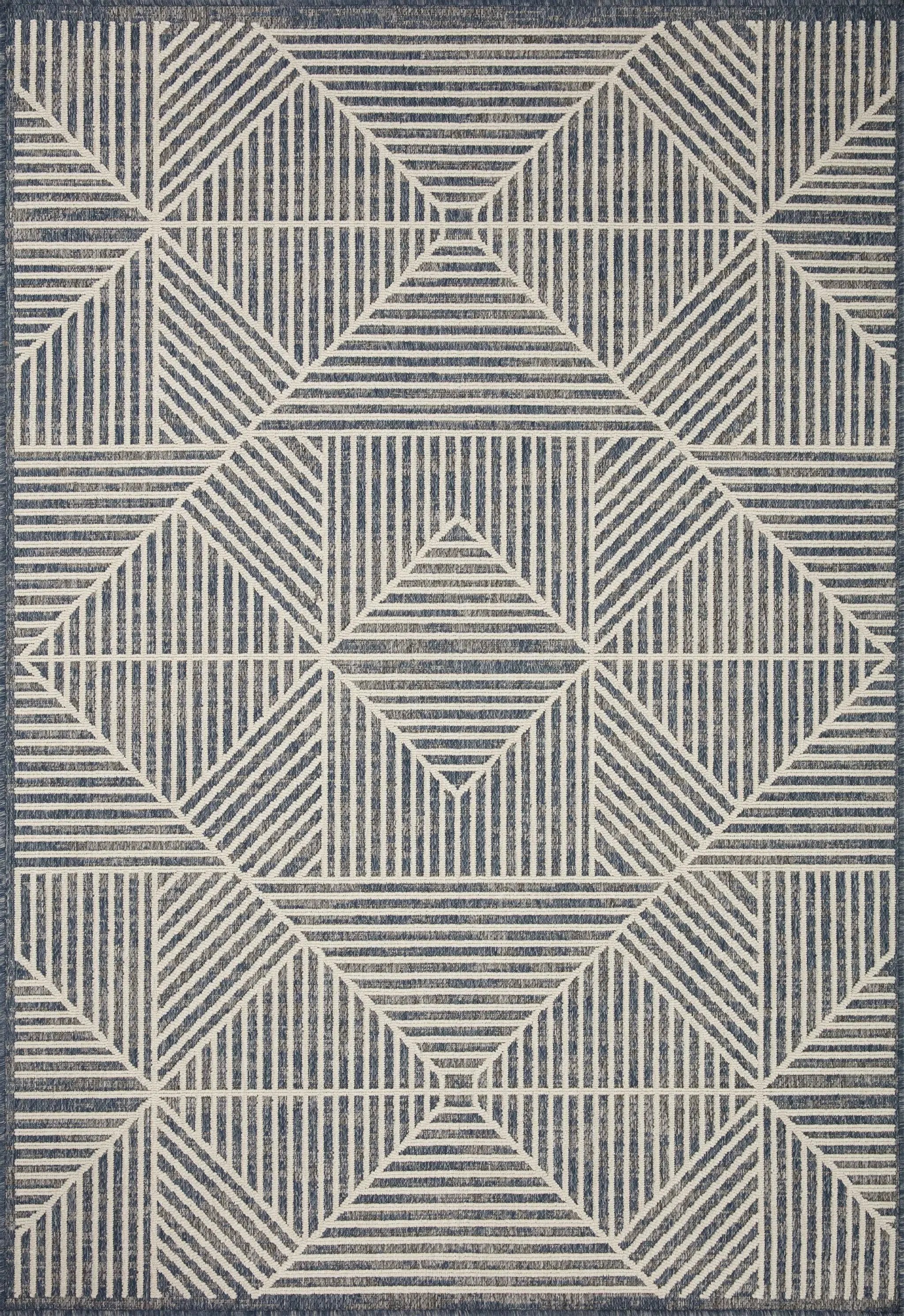 Rainier RAI-03 Denim / Ivory Area Rug by Loloi
