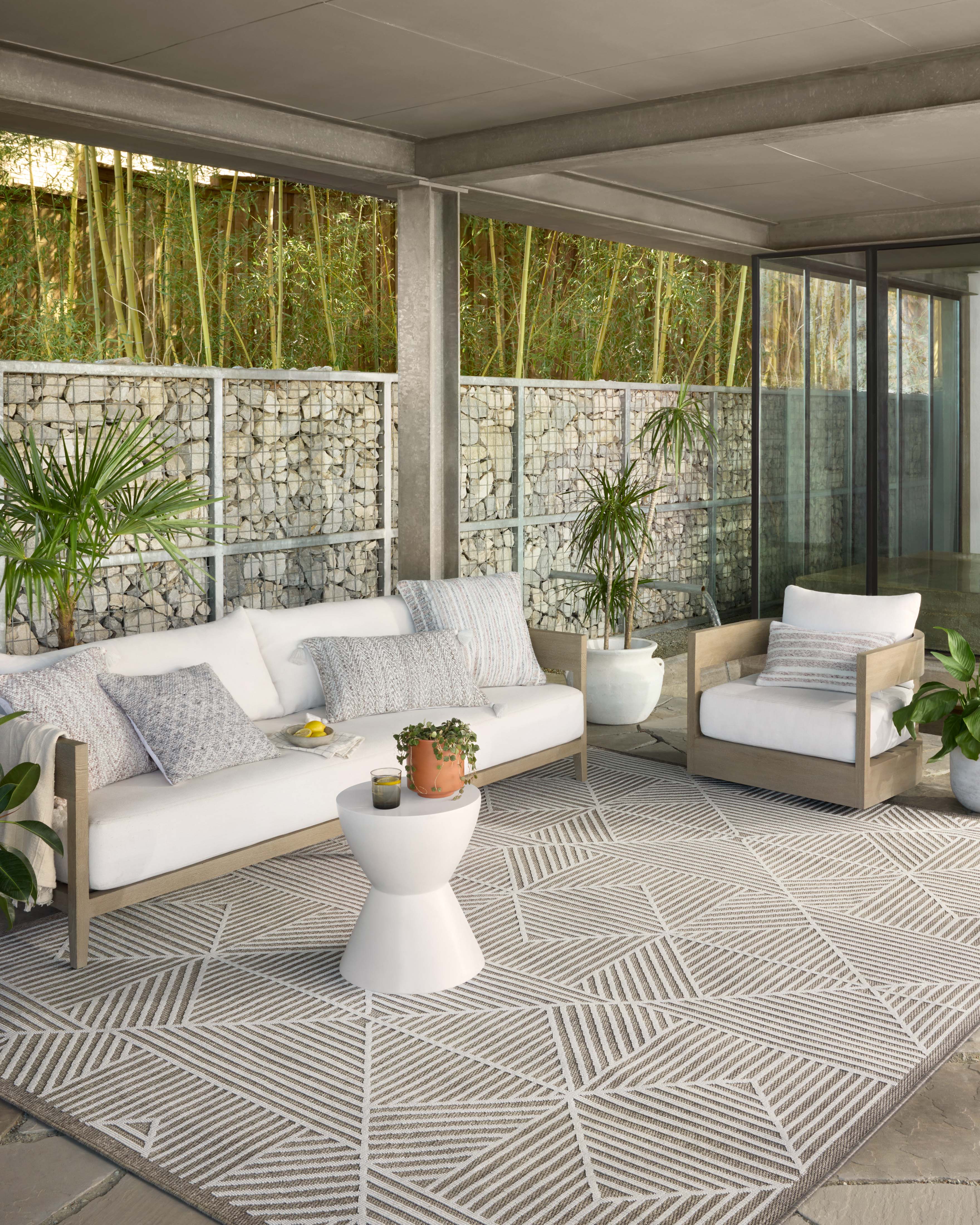  Rainier RAI-03 Natural and ivory modern area rug, durable polypropylene, indoor outdoor, contemporary design
