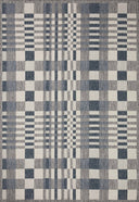  Rainier RAI-04 Ivory and denim blue area rug, contemporary pattern, power-loomed, weather-resistant for indoor outdoor use