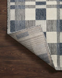 Rainier RAI-04 Ivory and denim blue area rug, contemporary pattern, power-loomed, weather-resistant for indoor outdoor use