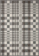  Rainier RAI-04 Ivory and pebble neutral indoor outdoor area rug, modern motif, durable polypropylene.