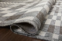  Rainier RAI-04 Ivory and pebble neutral indoor outdoor area rug, modern motif, durable polypropylene.