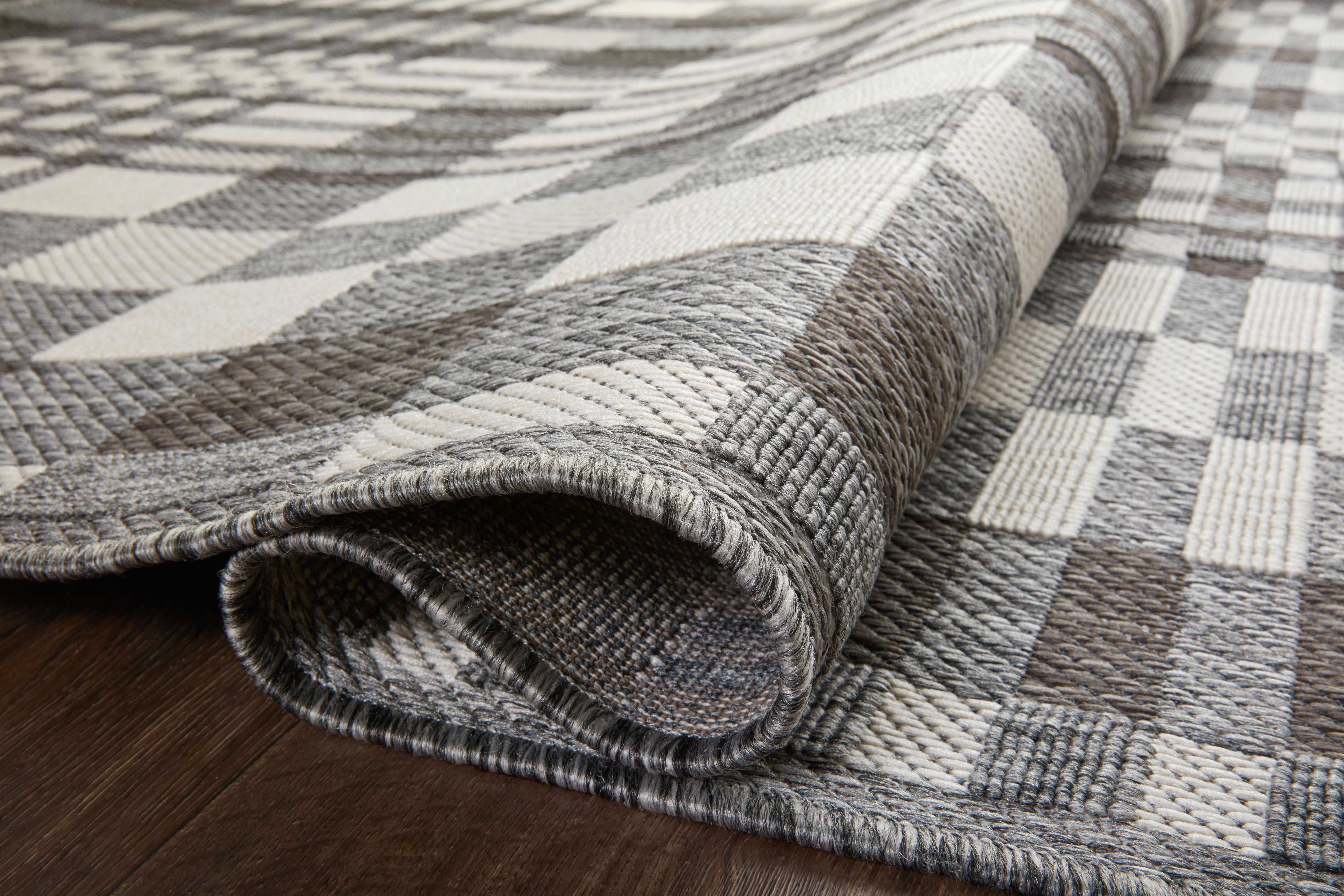  Rainier RAI-05 Denim and ivory contemporary area rug, robust polypropylene, suitable for indoor and outdoor environments