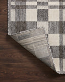  Rainier RAI-04 Ivory and pebble neutral indoor outdoor area rug, modern motif, durable polypropylene.