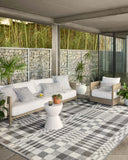  Rainier RAI-05 Denim and ivory contemporary area rug, robust polypropylene, suitable for indoor and outdoor environments