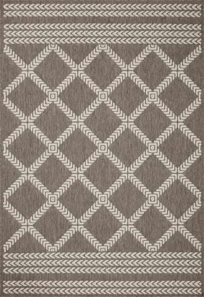  Rainier RAI-05 Natural and ivory modern indoor outdoor area rug, calming colors, weather-resistant polypropylene.