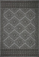  Rainier RAI-06 Grey and charcoal contemporary area rug, power-loomed polypropylene, weather-resistant for indoor outdoor