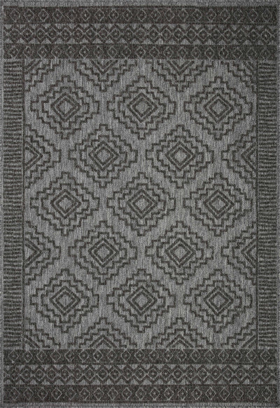  Rainier RAI-06 Grey and charcoal contemporary area rug, power-loomed polypropylene, weather-resistant for indoor outdoor