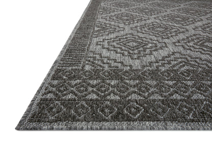  Rainier RAI-06 Grey and charcoal contemporary area rug, power-loomed polypropylene, weather-resistant for indoor outdoor