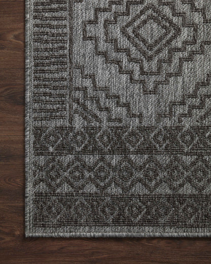  Rainier RAI-06 Grey and charcoal contemporary area rug, power-loomed polypropylene, weather-resistant for indoor outdoor