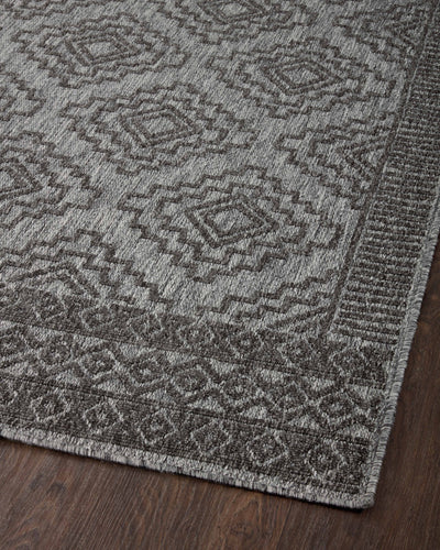  Rainier RAI-06 Grey and charcoal contemporary area rug, power-loomed polypropylene, weather-resistant for indoor outdoor